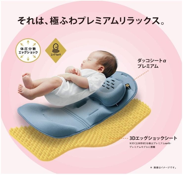 スゴカルSwitch エッグショック XL ラグーンネイビー コンビ ハイシート53cm 生後1ヶ月～ クリーニング済み A3615964
