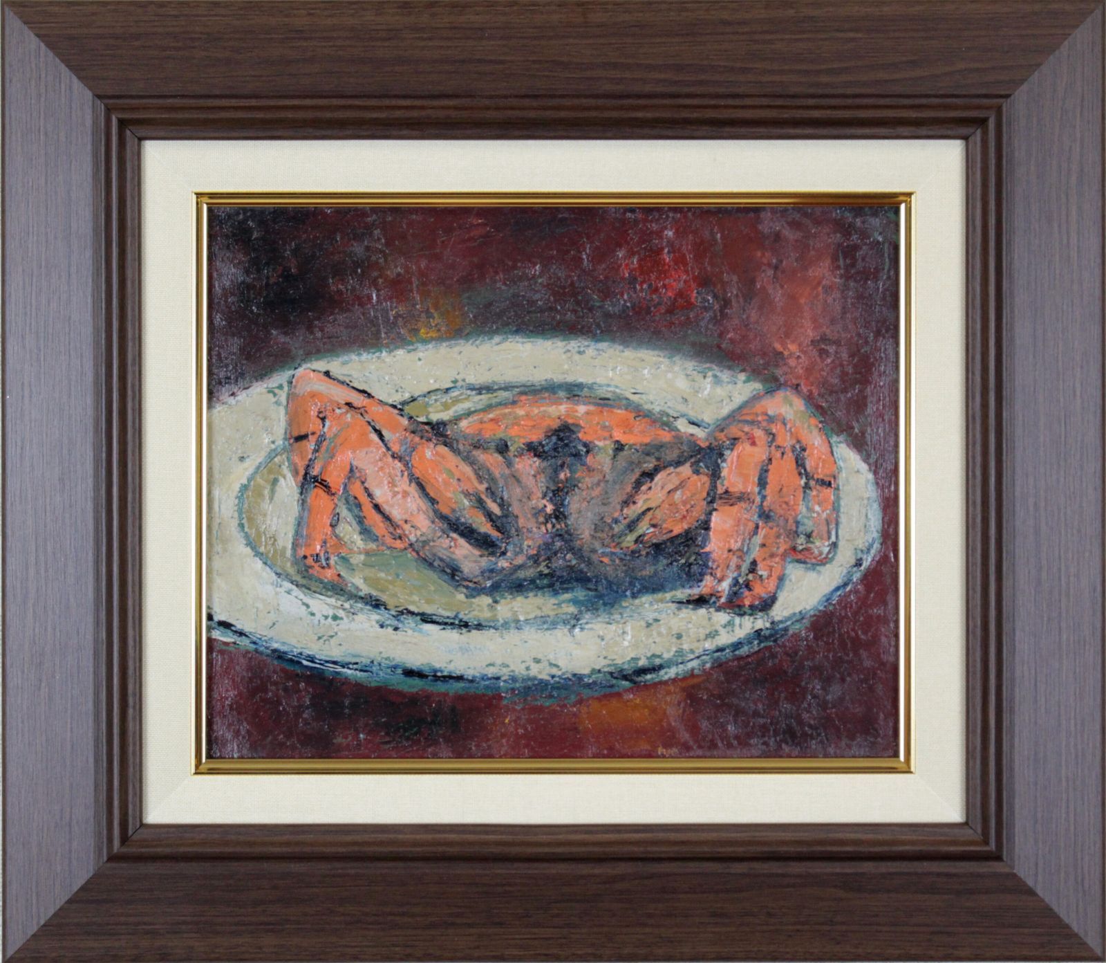 森本三郎『ズワイガニ』油彩画【真作保証】 絵画 森本三郎『かに』油彩画【真作保証】 絵画 - メルカリ