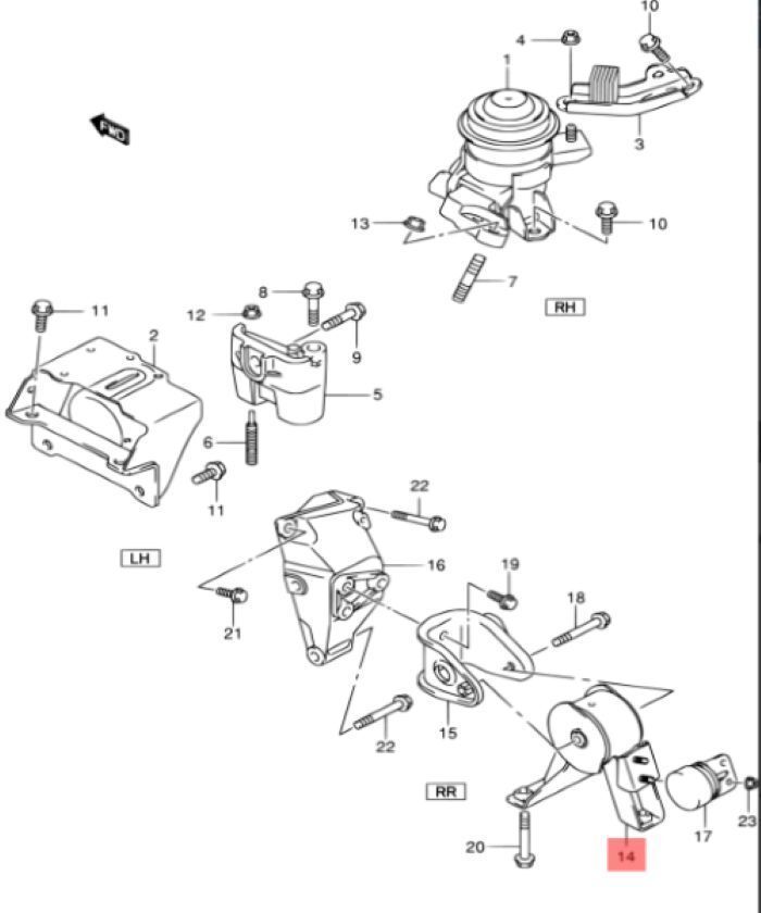 スズキ 純正 スイフトスポーツ エンジンマウント ENGIN MOUNT 11710-72L00-000 SUZUKI Genuine JDM メーカー純正品
