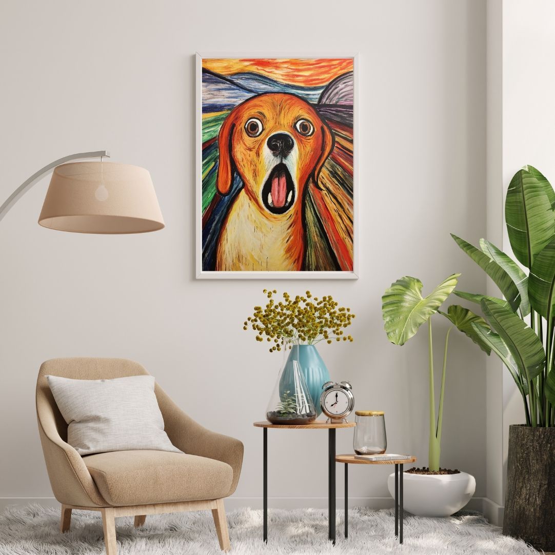 The Scream Dog - ビーグル犬 No.3】 ムンク 叫び アート