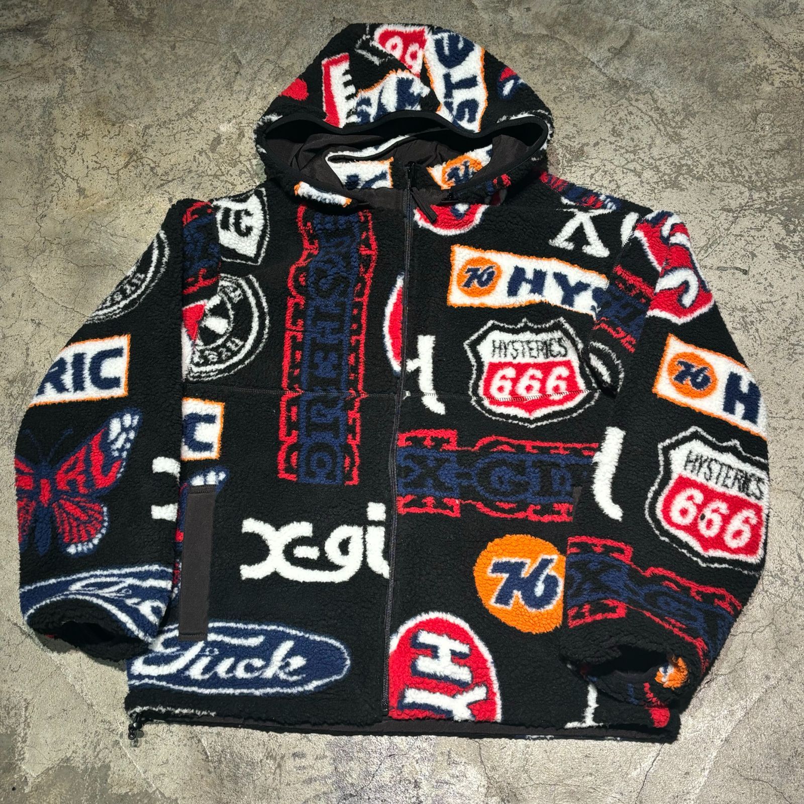 X-girl×HYSTERIC GLAMOUR エックスガール×ヒステリックグラマー リバーシブルジャケットフリースジャケット sizeM【表参道t】
