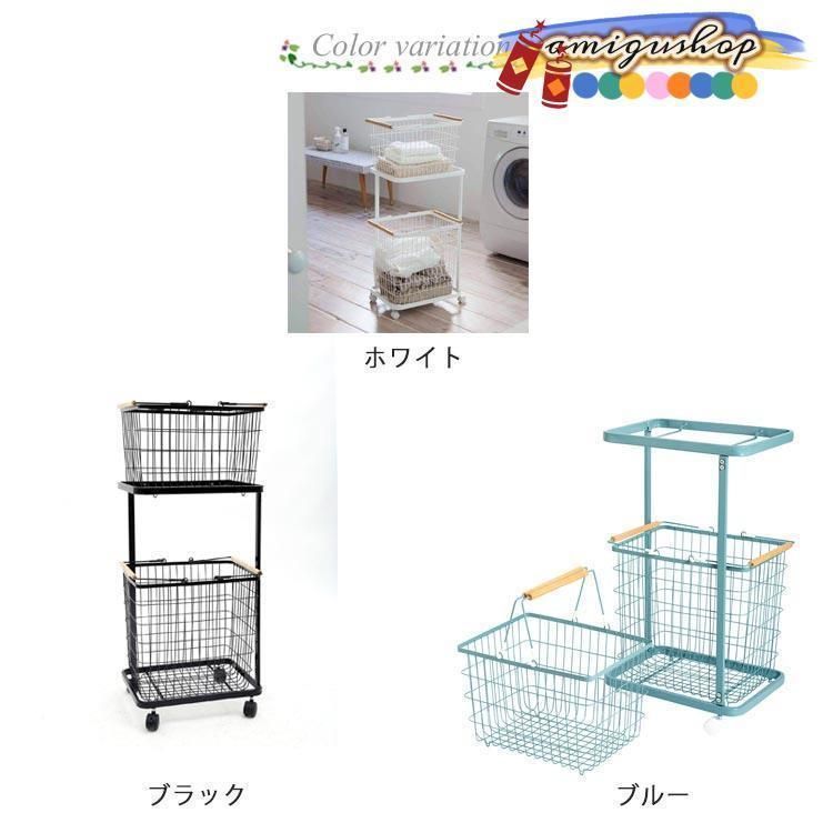 木製ハンドル ランドリーワゴン