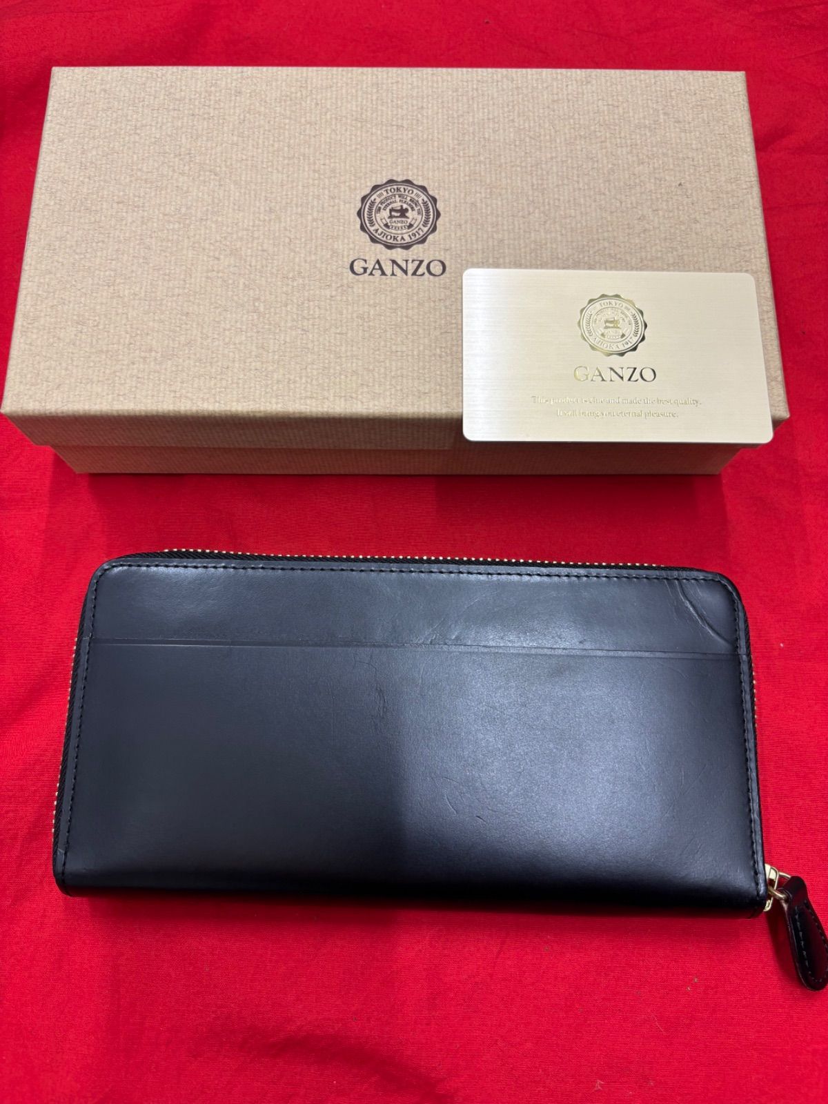 GANZO ガンゾ シンブライドル ラウンドファスナー長財布 黒 THIN BRIDLE(シンブライドル) ラウンドファスナー長財布