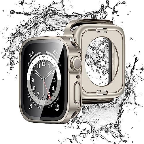 44mm_スターライト YOFITAR for Apple Watchケース 2 in 1防水設計 45mm 44mm 41mm 40mmアップルウォッチ 用 保護ケース 強化ガラスフィルム 一体型 Series 876SE54 メッキ加工 3D直角エッジデザ