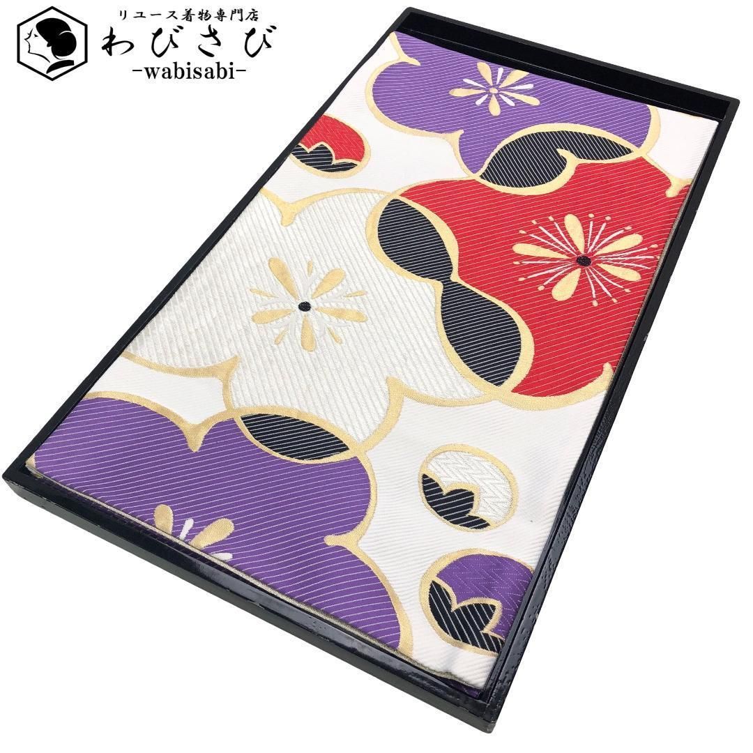 袋帯 梅の花模様 白色 振袖 O-5513