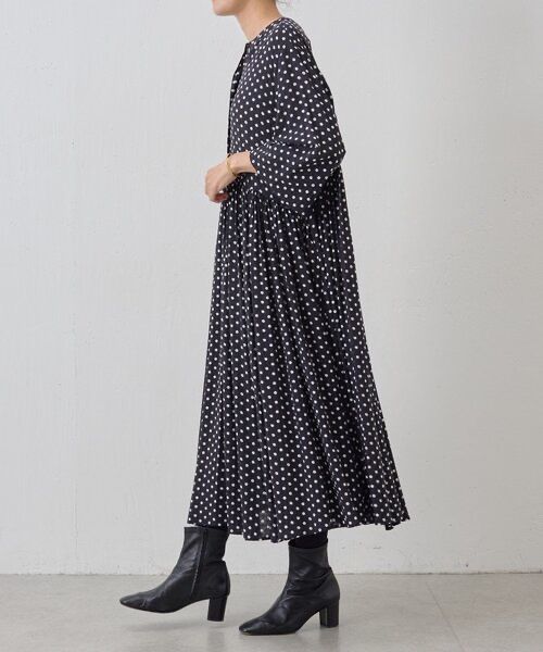 BEARDSLEY ドットギャザーワンピース