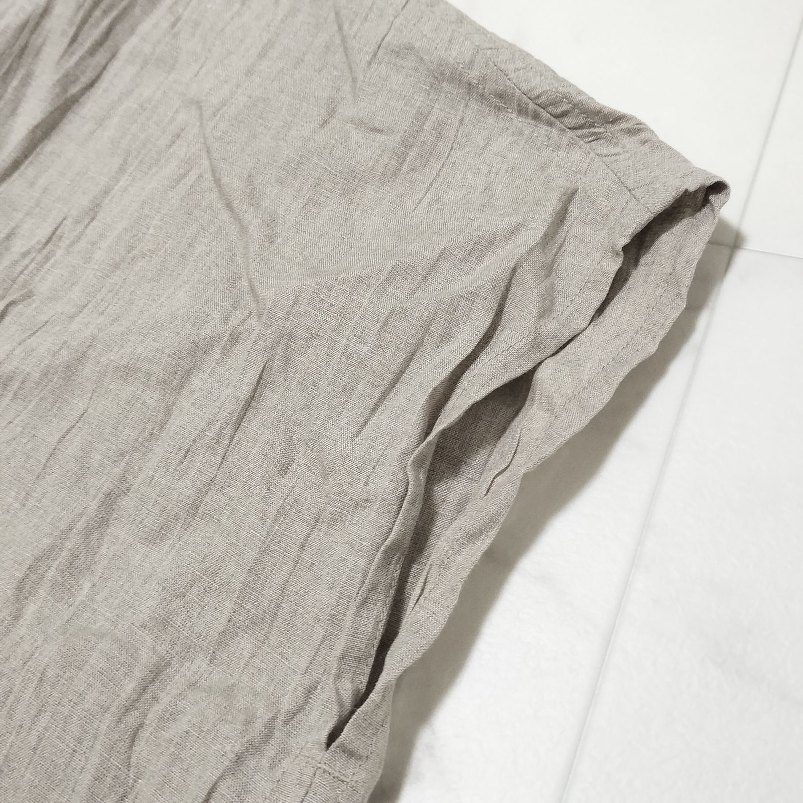 中川政七商店 麻 麻の皺 羽織りブラウス ベージュ系 WWW_MORNINGWALKER_COM