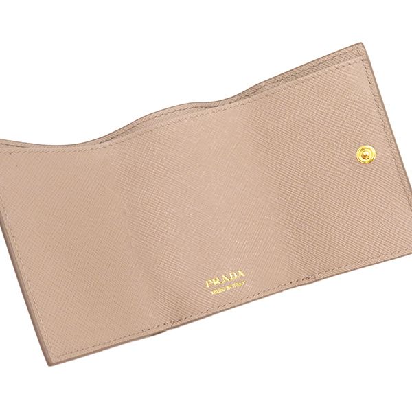 プラダ PRADA 三つ折り財布 メタルロゴ コンパクトウォレット