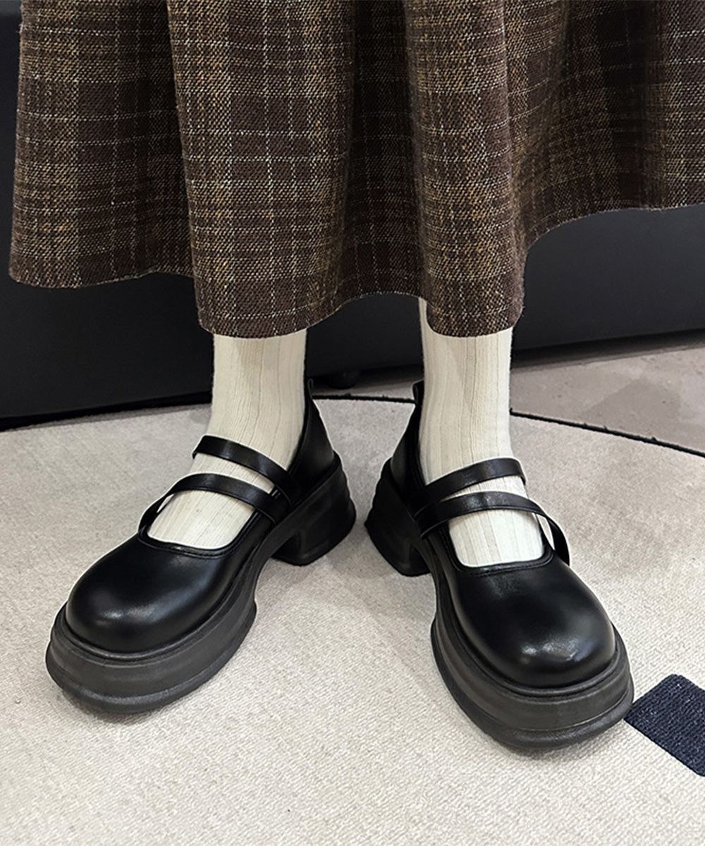JONAK 未使用ブラウンレザー厚底ストラップ付きローファー 楽天市場】＋4.5cm UP レザー タンクソール タッセルローファー