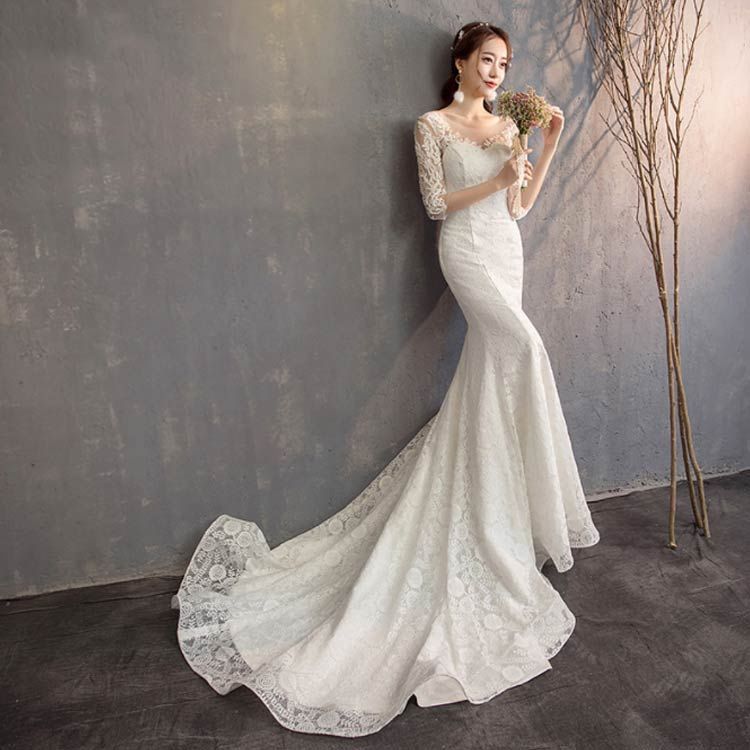最適な価格ウェディングドレス　マーメードドレス　結婚式　ブライダル スーツ・フォーマル・ドレス