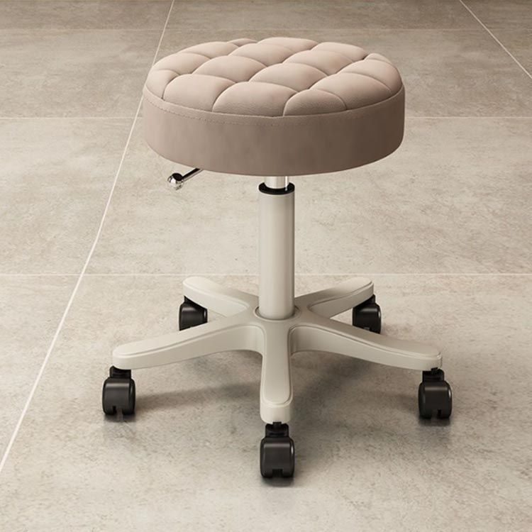 カウンターチェアスツール樹脂キャスター付きPU昇降式座面直径33cm高さ41-57cm調節 回転椅子ハイチェラウンドスツール丸椅子