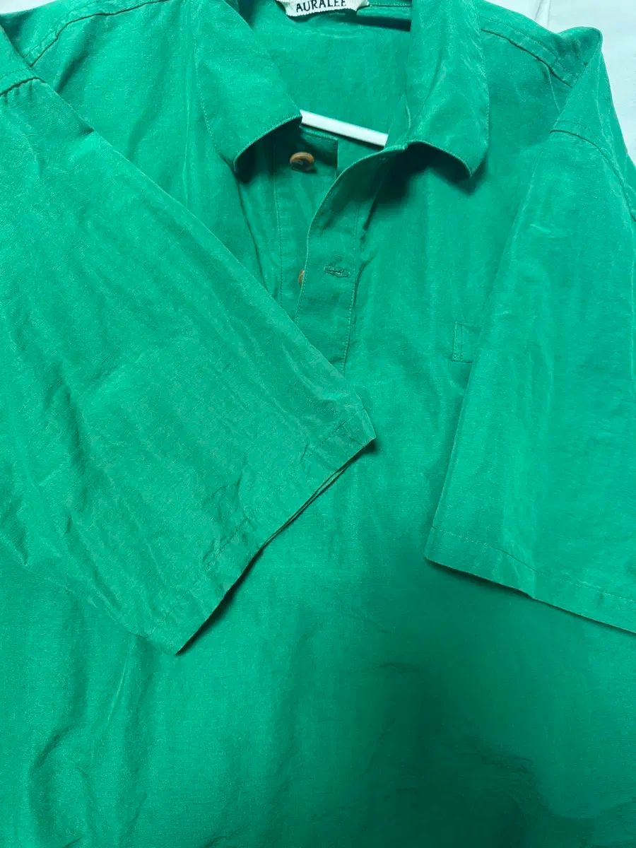  AURALEE 半袖 シャツ グリーン サイズ3 長袖 シャツ ブラウス