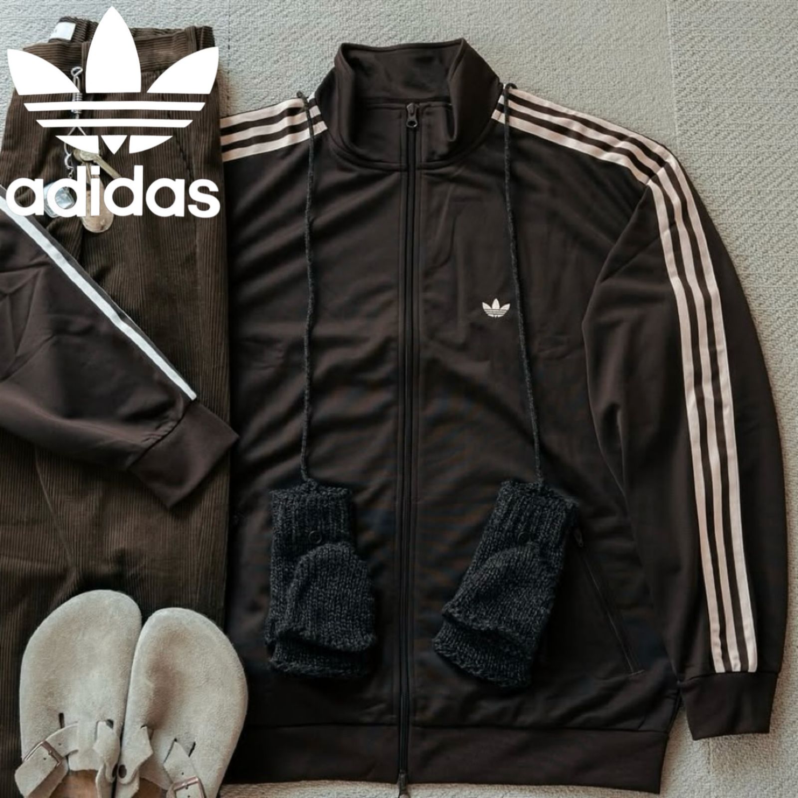 新品⭐️adidas トラックジャケット/ジャージ L 刺繍トレファイル 