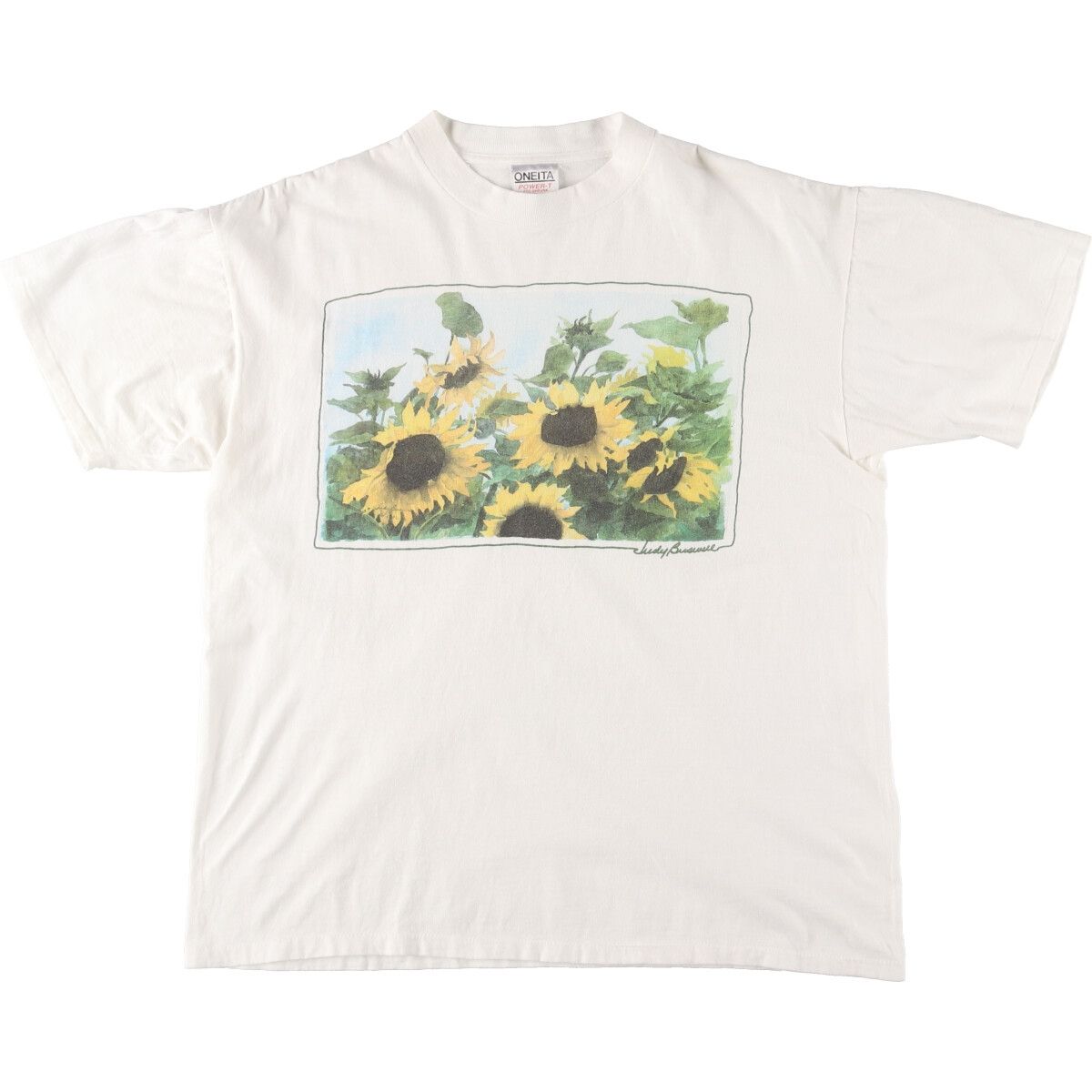 古着 90年代 オニータ ONEITA 向日葵 アートTシャツ USA製 メンズXL 