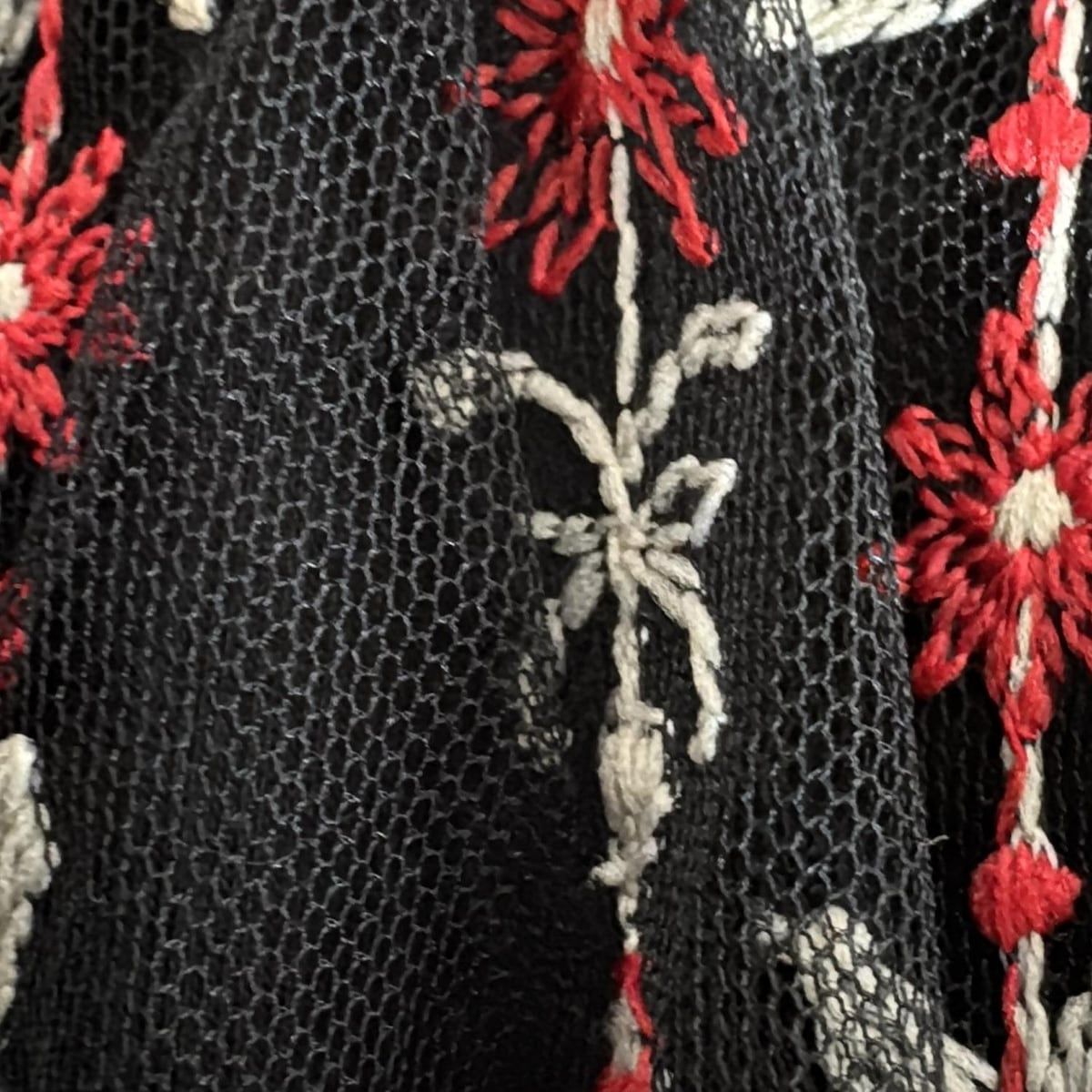 セール】 フラワーテープ刺繍オーガンジースカート （ロング