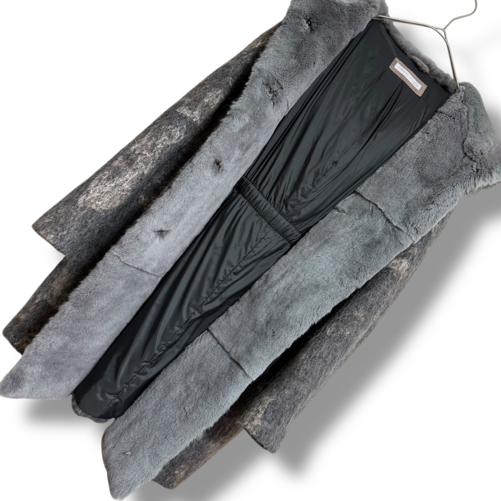 FABIANA FILIPPI 豪華ファー中綿コート モヘヤ＊アルパカふんわり