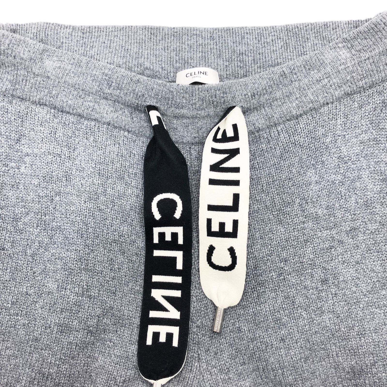 CELINE セリーヌ Logo Drawcord Sweat Jogger Knit Pants Gray ロゴ
