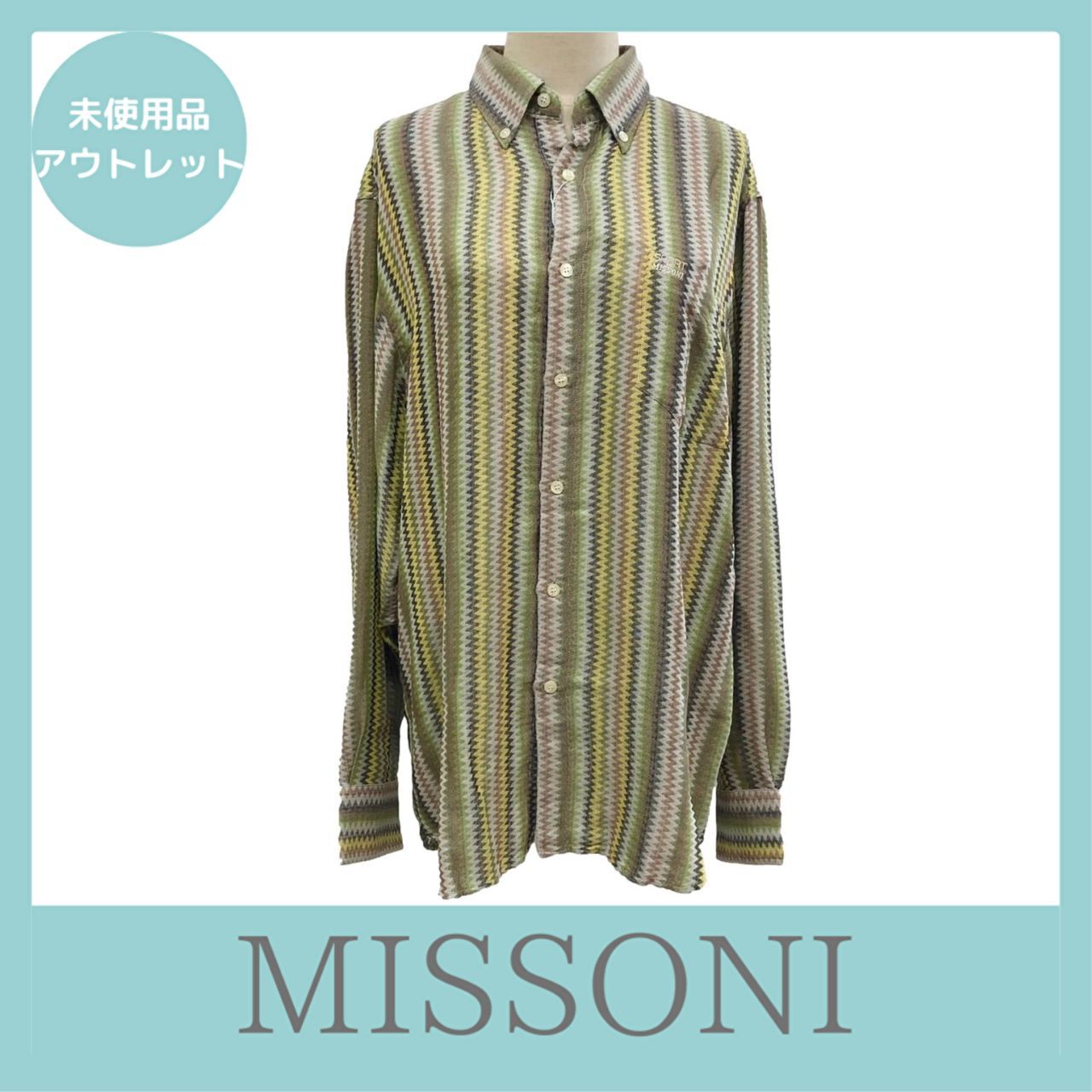 MISSONI ニットシャツ ブラウス ストライプ柄 50 サイズ - シャツ