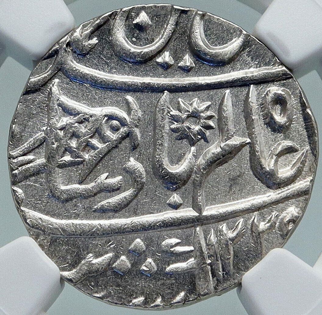 1749 FE 1229 INDIA BRITISH Bombay Presidency OLD Silver RUPEE Coin NGC i87204