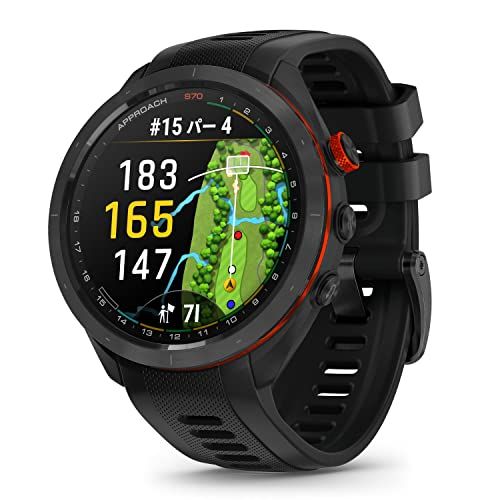 ガーミン GARMIN Approach S70 47mm Black AMOLED 有機EL ディスプレイ搭載 ゴルフウォッチ GPSマップ Suica対応 バーチャルキャディ 010-02746-22 日本正規品