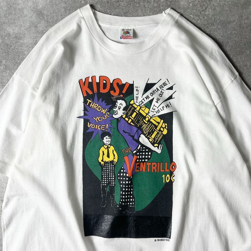 90s USA製 キャラクター メッセージ プリント 半袖 Tシャツ XL / 90