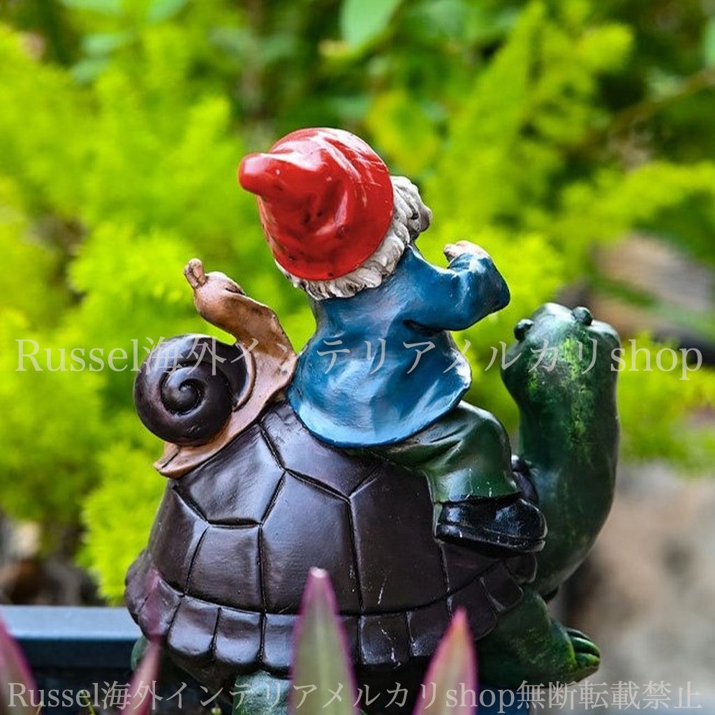 ガーデンオブジェ ドワーフ 亀 カタツムリ 置物 樹脂 カメ ガーデン