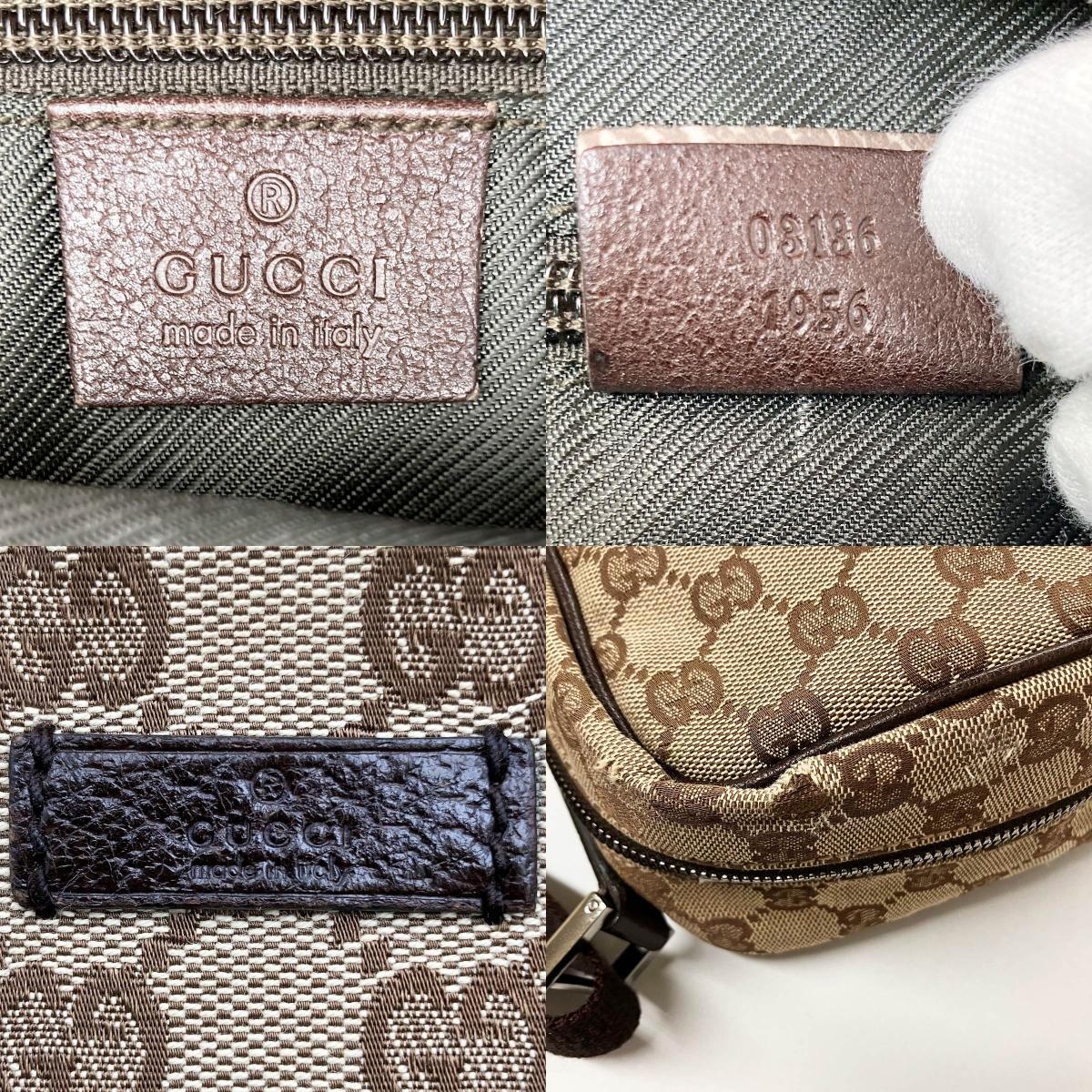 中美品 GUCCI グッチ GG柄 ショルダーバッグ 斜め掛け バッグ ブラウン