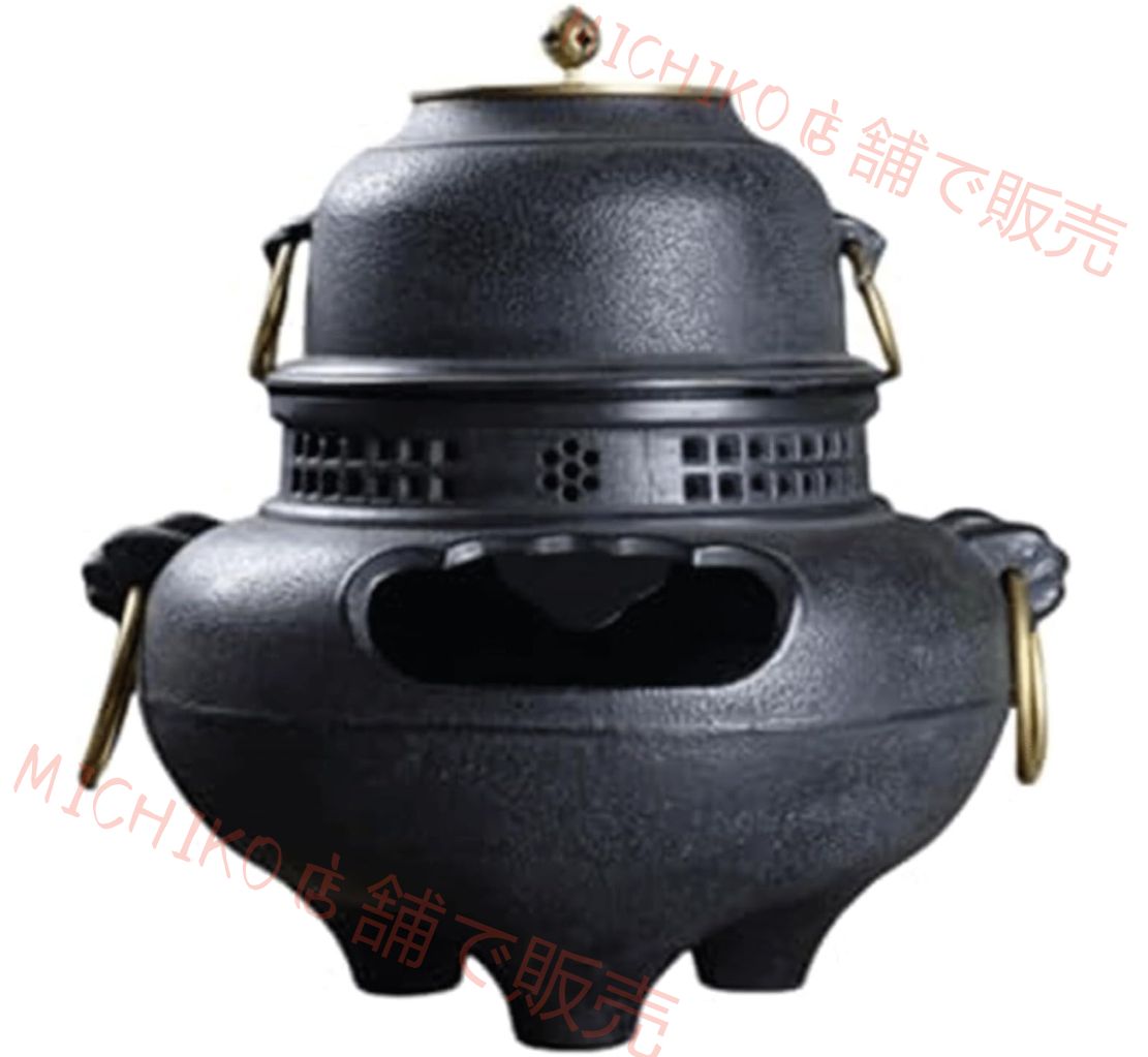 茶釜 風炉釜 切合鬼面風炉 茶釜添え 鉄風炉 茶道具 チャコールティーストーブ煮込み鉄炉手作りレトロ炭暖房