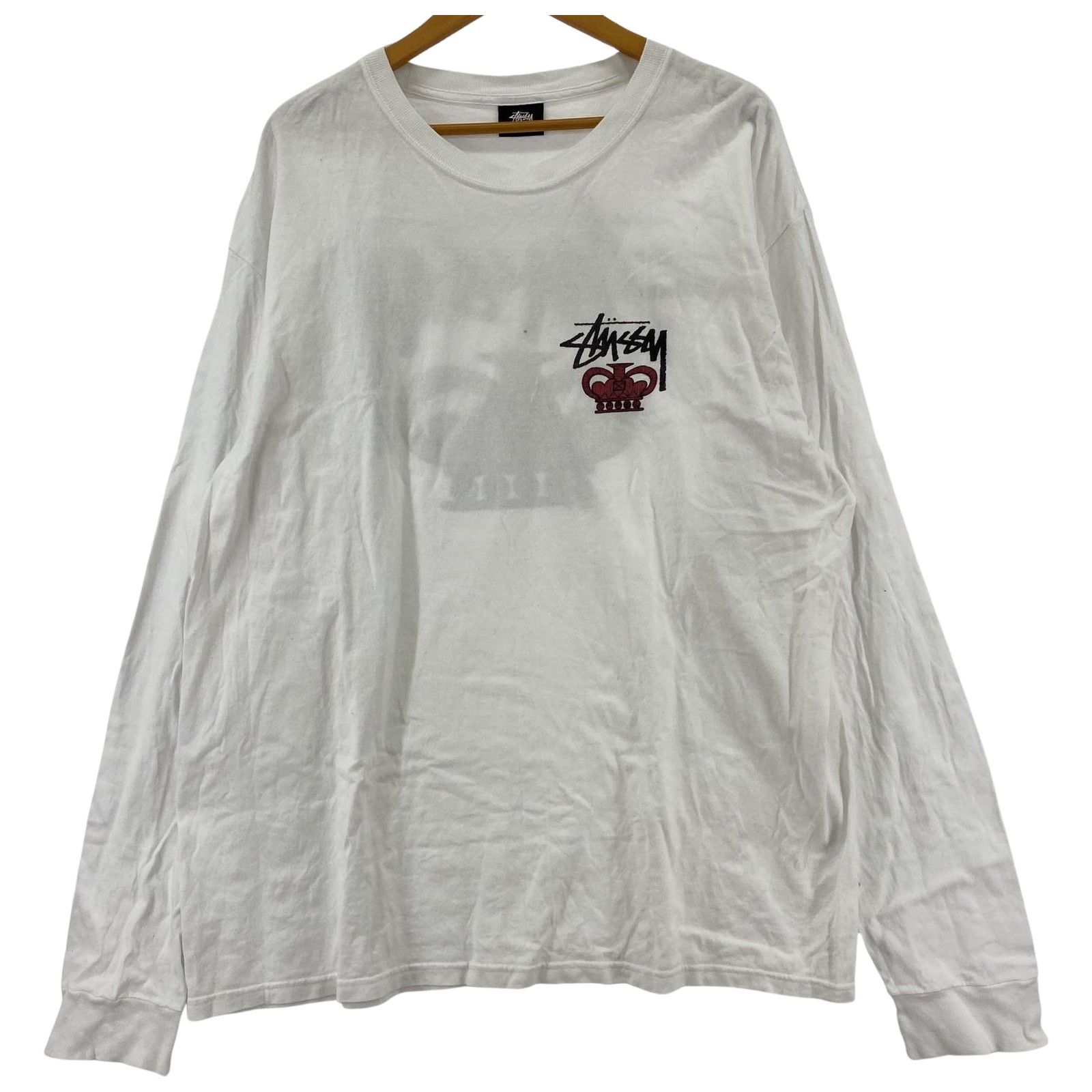STUSSY ステューシー クルーネック プリント長袖Tシャツ sizeXL