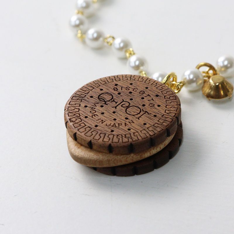 数量限定【新品✨未使用】Q-pot. ブラックココアビスケットネックレス 希少アイテム 美品 キューポット Q-pot ブラックココア ビスケット