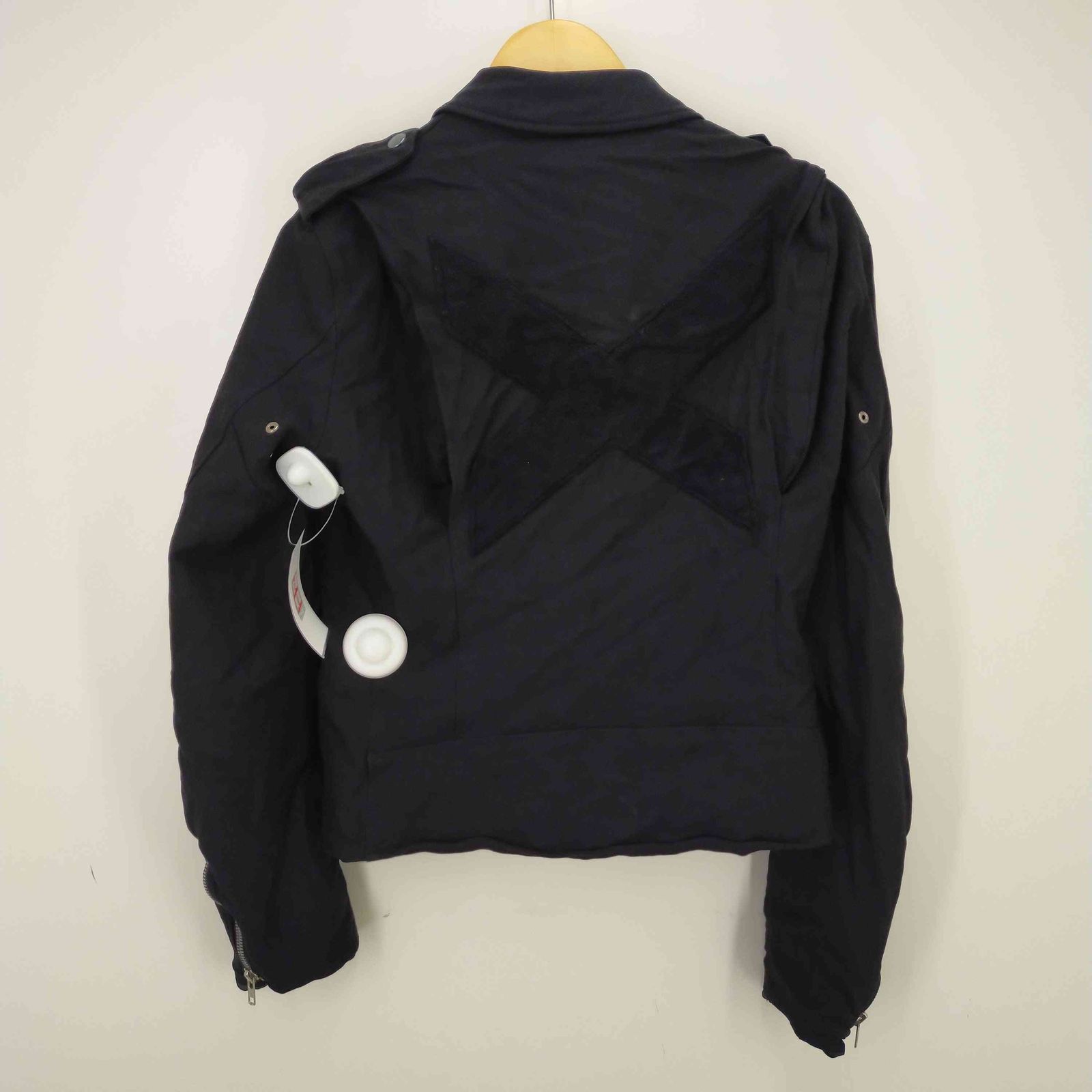 【美品】ブラックコムデギャルソン ポリ縮 ダブルライダース 黒 Lサイズ 日本製 中古・古着通販】BLACK COMME des GARCONS (ブラック コムデギャルソン