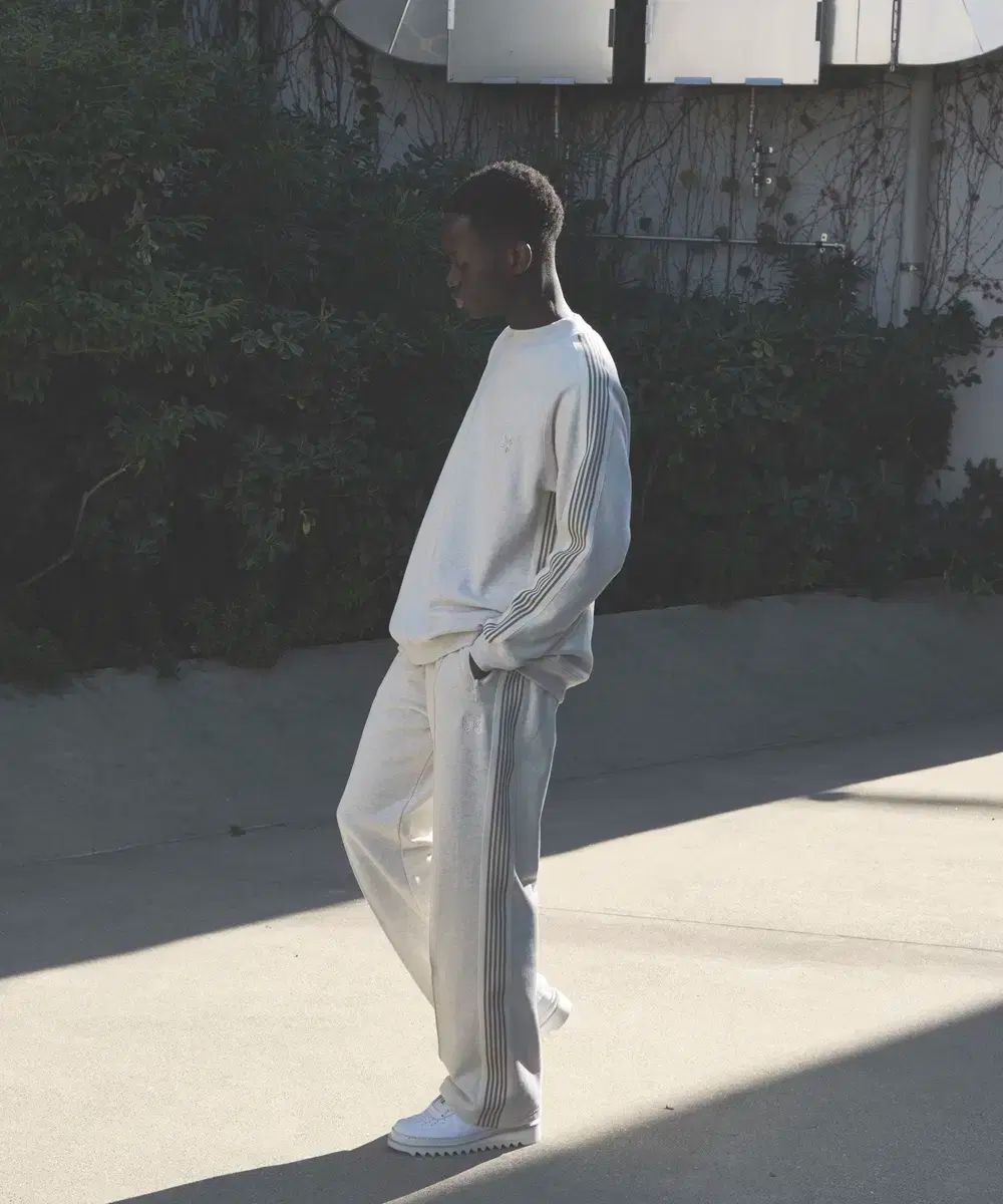 スウェット　ストレート　S グレー　ホワイト　breath ブレス　ニードルス BREATH x NEEDLES Zipped Track Pant Sweats 