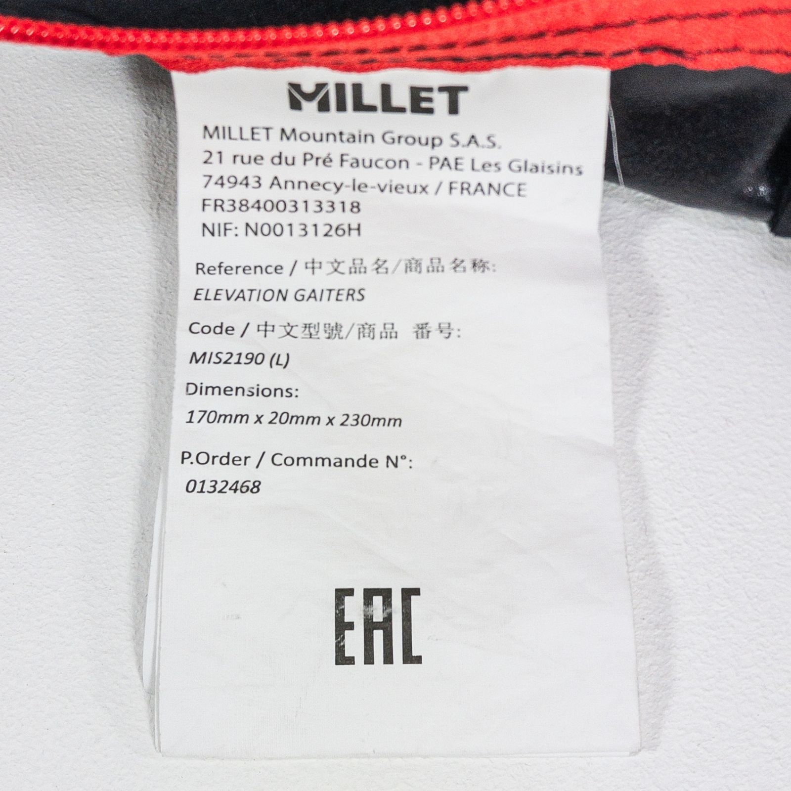 MILLET - 【Unisex L ブラック系】 Millet ( ミレー ) エレベーション ゲイターズ ドライエッジ Elevation Gaiters Dryedge ナイロン ウェア ウェア小物 ゲイター スパッツ z00 エレベーション ゲイターズ ドライエッジ | Millet(ミレー)公式通販