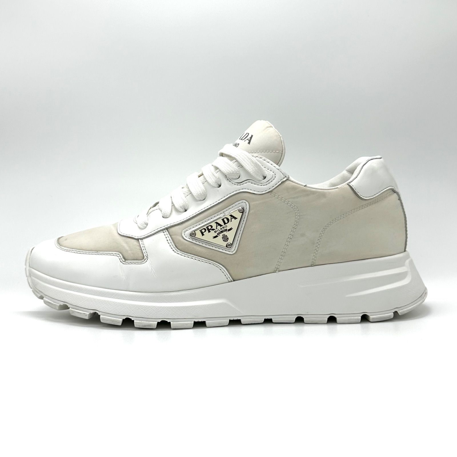 PRADA PRAX 01 Re-Nylon Brushed Leather Sneakers プラダ ブラッシュドレザー スニーカー サイズ7 メンズシューズ 26cm