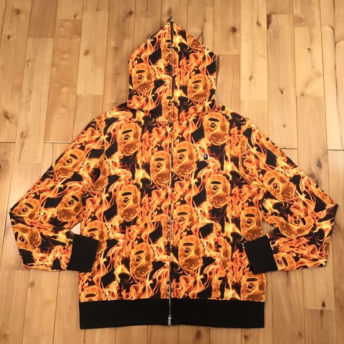 BAPE FLAME フルジップ パーカー Lサイズ a bathing ape BAPE fire