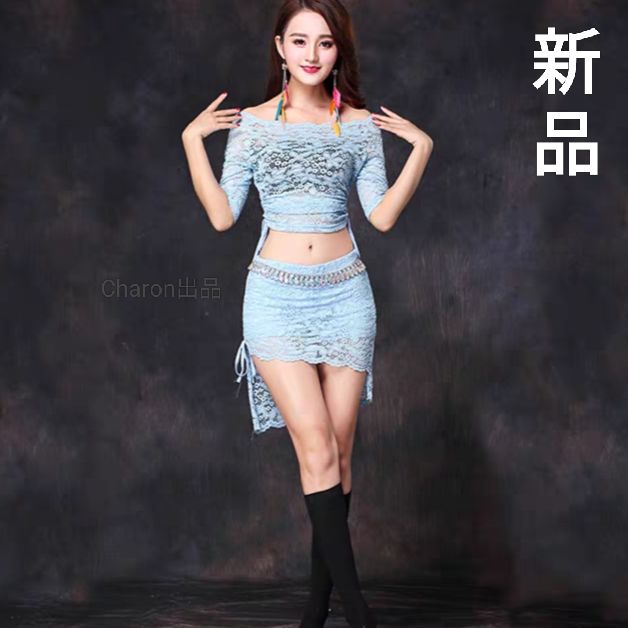 ☆新品☆ベリーダンス衣装セットアップ 花柄レース レッスン着