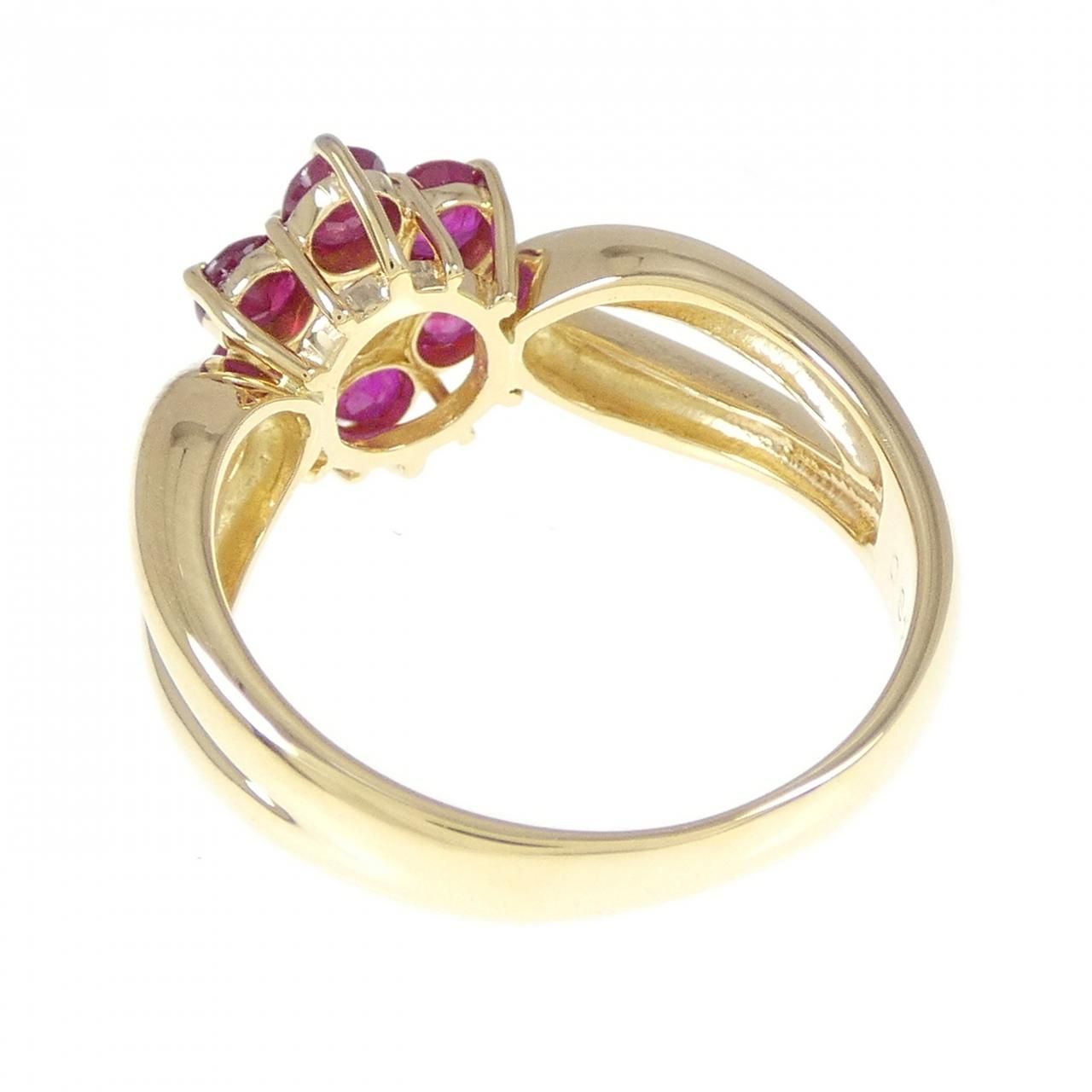 K18YG フラワー ルビー リング 0.82CT - メルカリ 