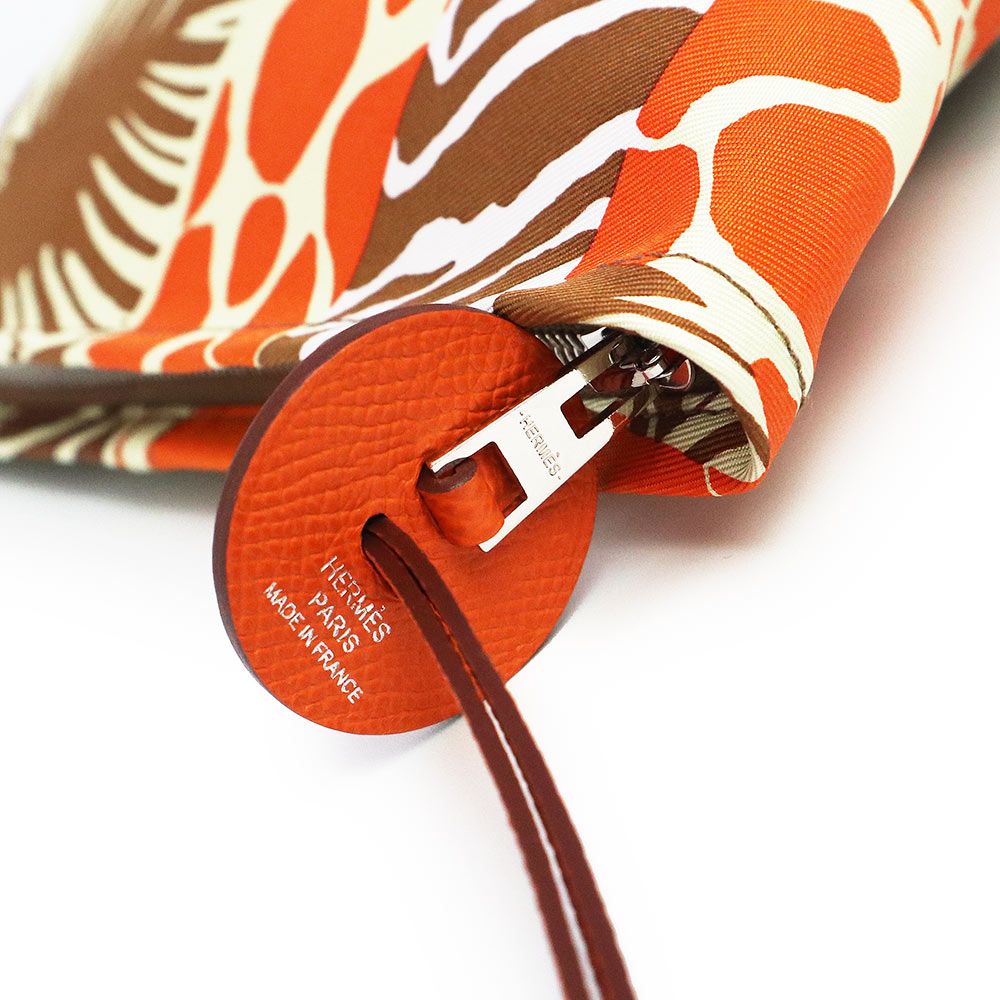 エルメス シルキーポーチ 20 Wild ワイルド 化粧ポーチ ヴォーエプソン  