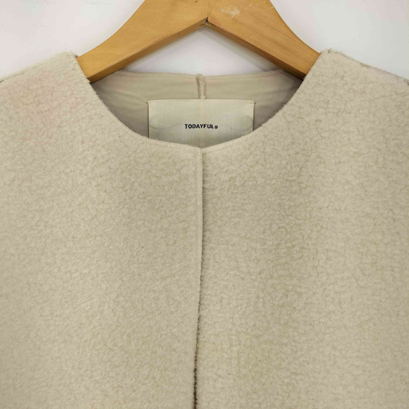 トゥデイフル TODAYFUL Collarless Boa Coat レディース JPN：36