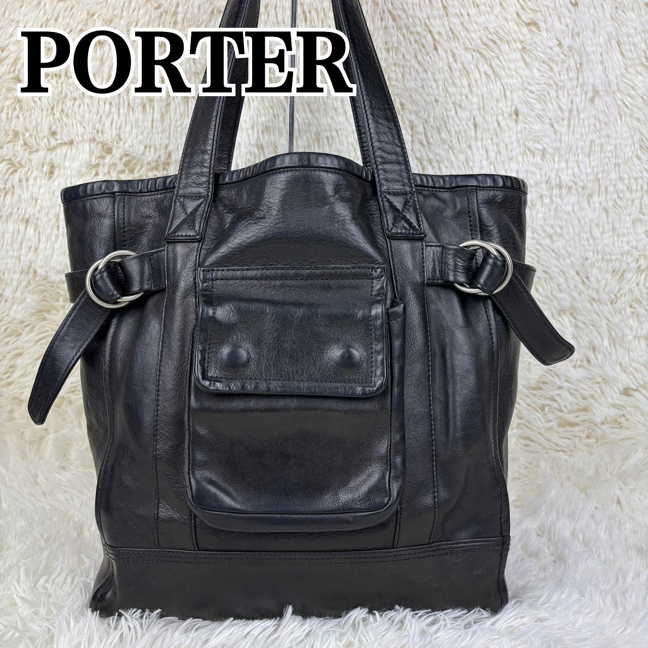 ☆美品☆ ポーター オールレザー トートバッグ ブラック
