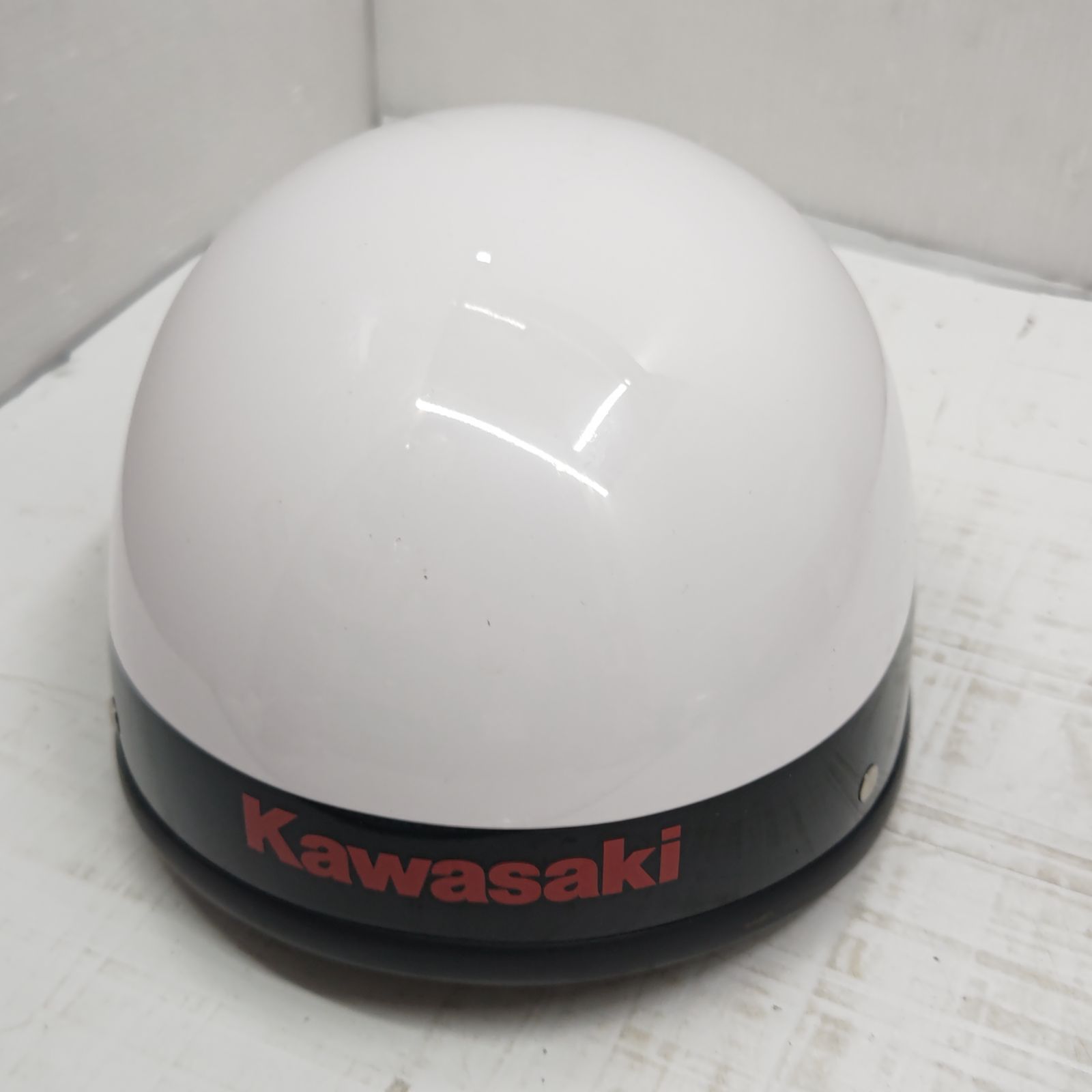 h63352 KOMINE コミネ Kawasaki カワサキ ヘルメット プラツバ ビニールツバ フジヘル ポリヘル ハーフ アクセサリー XL  車用品 美品 - 特価セールサイト