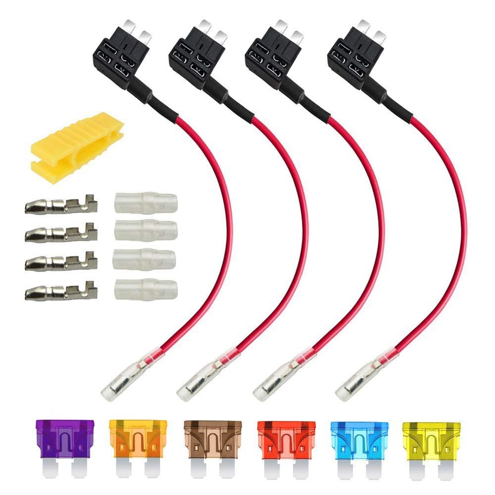 メルカリshops 色 标准ヒューズ用 12v 24v 車平型ヒューズホルダー 配線追加 Kil