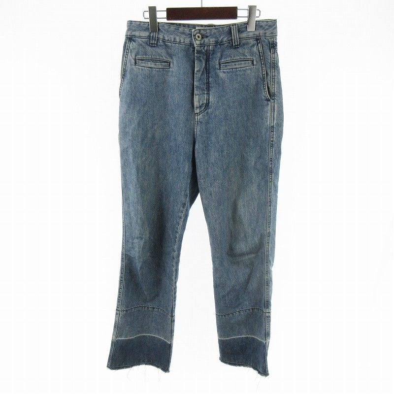 ロエベ LOEWE 18AW 17176252108 フィッシャーマン ジーンズ CUT OFF FISHERMAN JEANS デニムパンツ カットオフ 46 ロエベジャパン