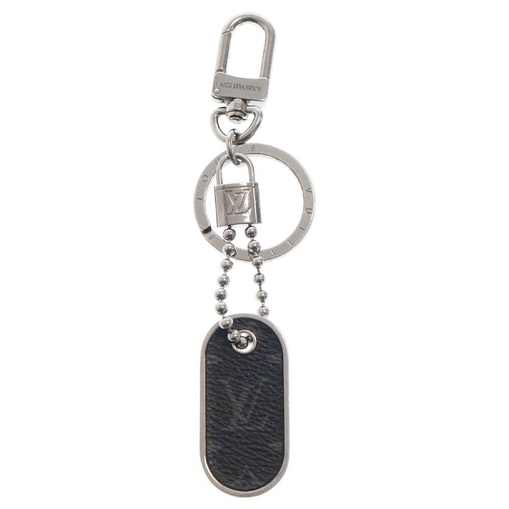 LOUIS VUITTON ルイヴィトン モノグラムエクリプス ポルトクレ タブ モノグラムID キーホルダー M63618 ブラック×シルバー