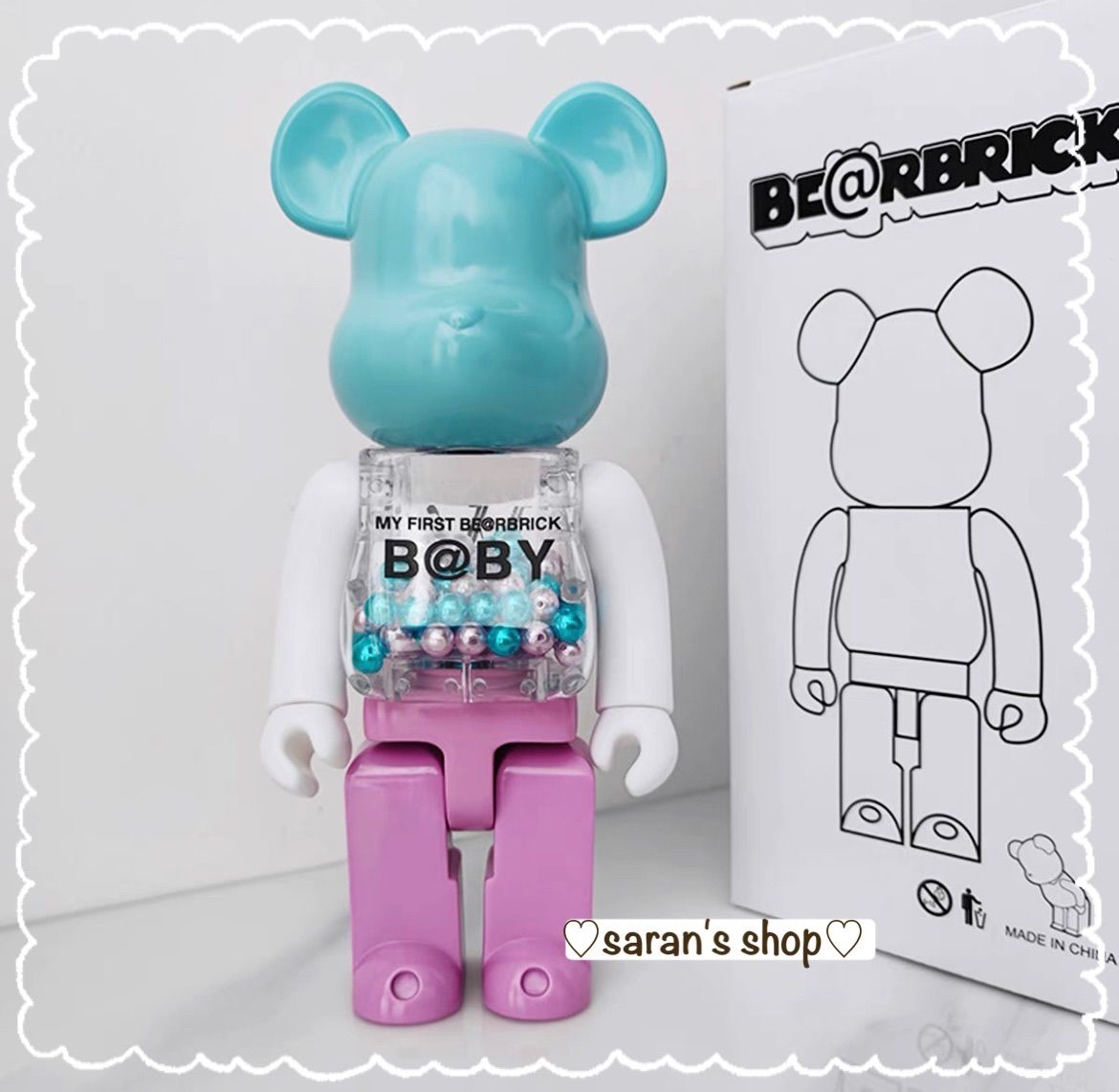 ベアブリック千秋MYFIRSTBE@RBRICK400% マイファースト ベアブリック BE@RBRICK 400% 28センチ MY FIRST B@BY 千秋 青