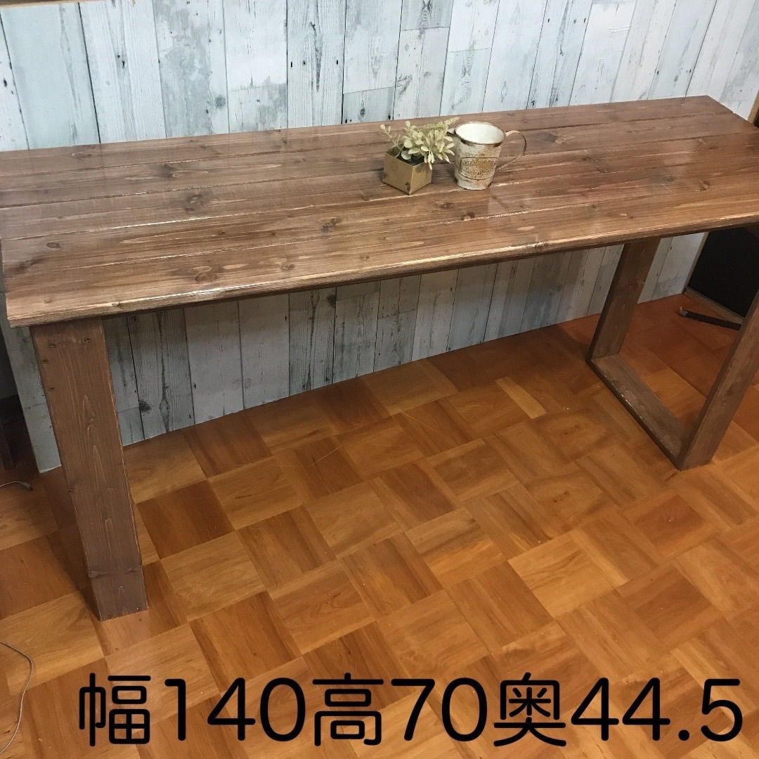 テーブル 事務机 ✳️天板ヒノキの集成材 幅180 ウォルナットニス