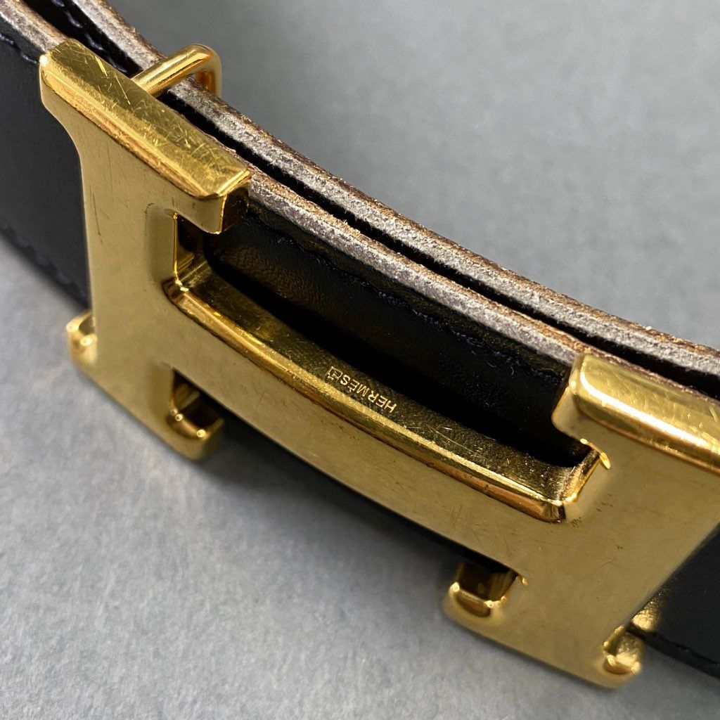 b8-10 HERMES エルメス フランス製 Hロゴ バックル ベルト コンスタンス リバーシブル ブラック キャメル レザー MADE IN FRANCE b8-10 HERMES エルメス フランス製 Hロゴ バックル ベルト コン