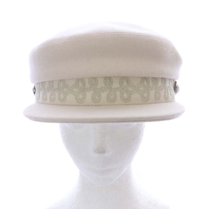 エルメス カブール アン　フィネス　キャスケット 帽子 57cm 白 ホワイト エルメス カブール アン フィネス キャスケット 帽子 57cm 白 ホワイト