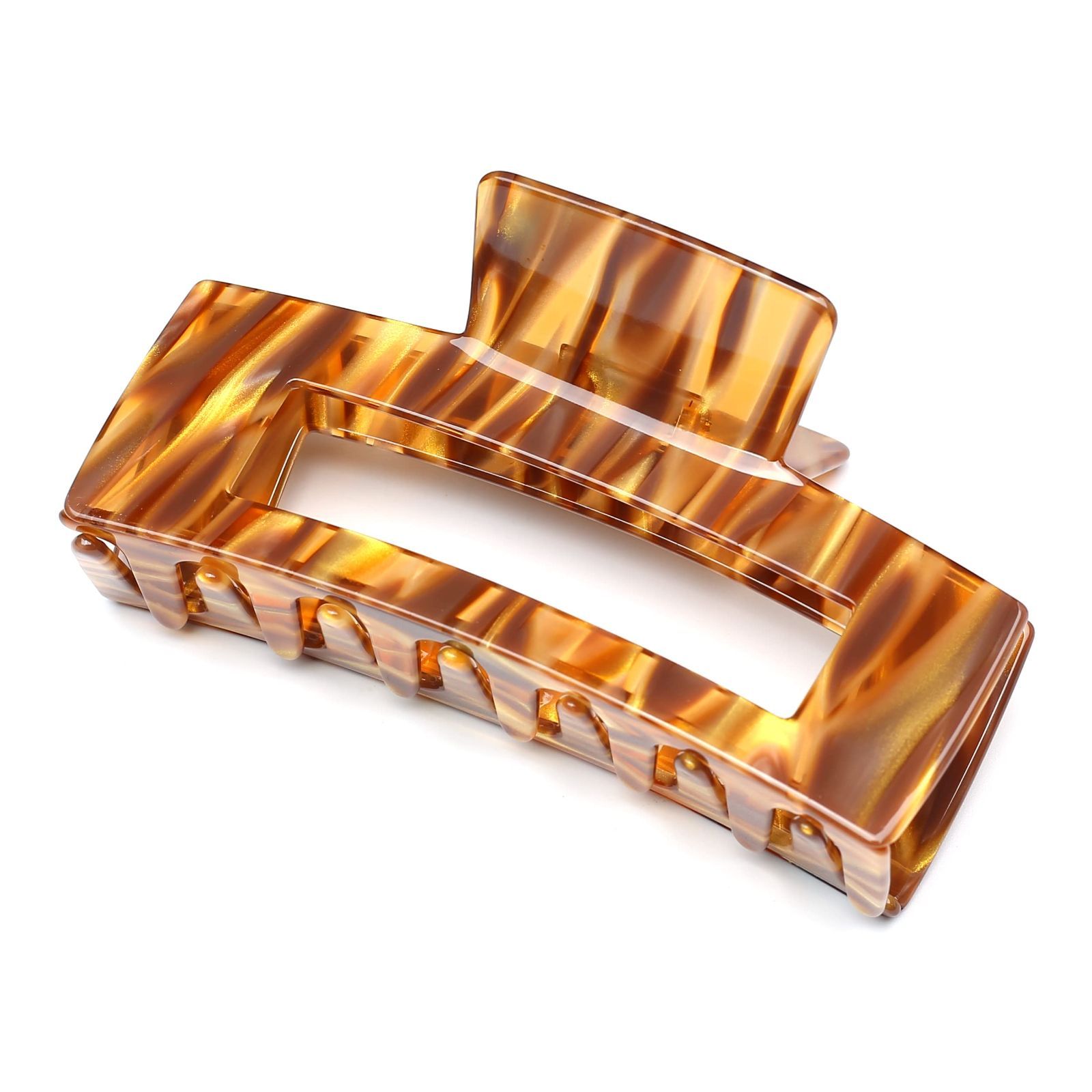 数量 特大 大きめ コーヒー 髪留め クリップ しっかり QinGoo バンスクリップ ヘアクリップ 大人 ヘア おしゃれ 韓国 1本 12.7 cm 6 cmCoffee