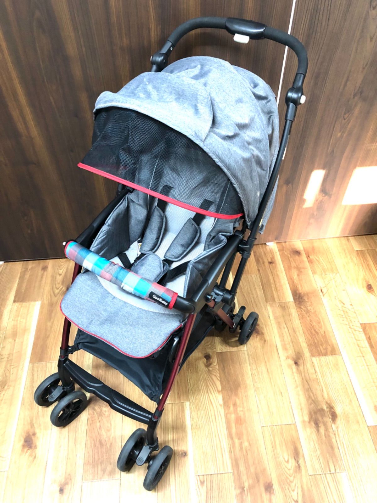 GoodBaby ベビーカー A型(B型兼用) ブロックチェック柄【モノ市場東浦店】 Goodbaby A型B型兼用ベビーカー ブロックチェック柄 ハイシート 軽量